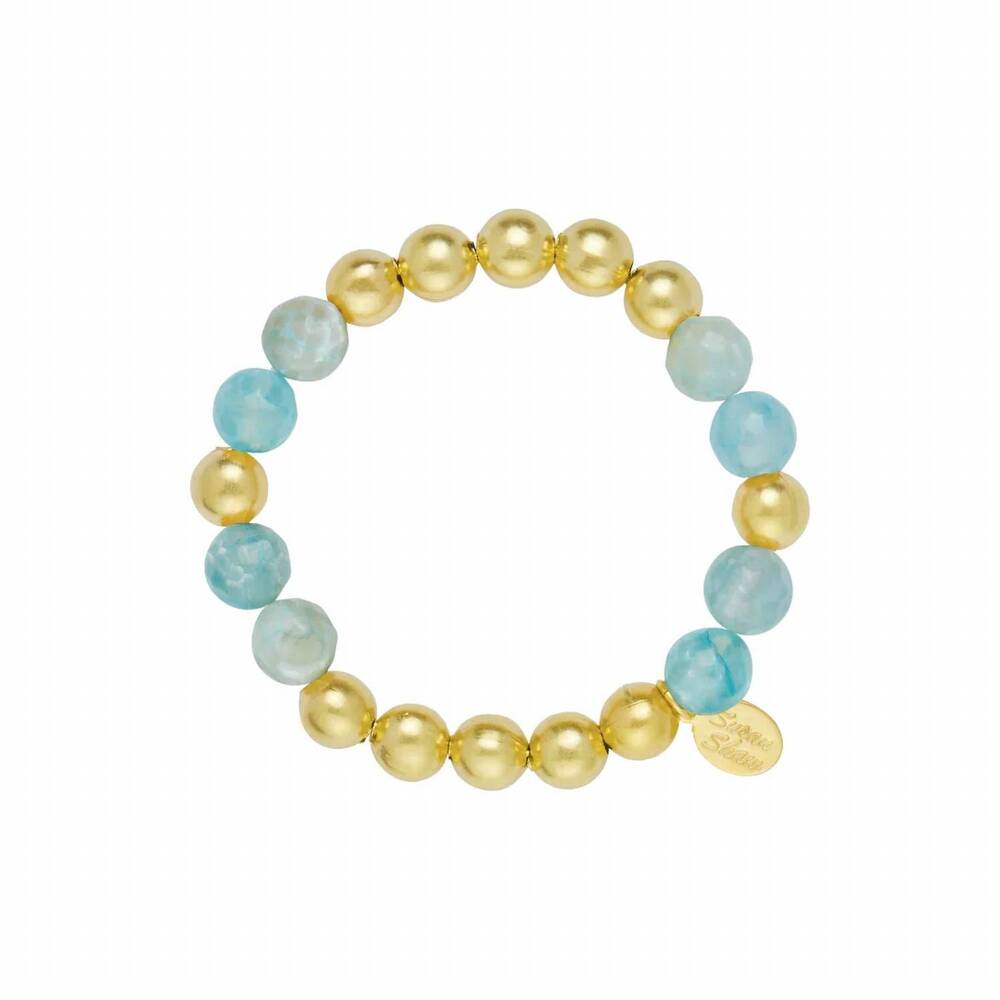 NEW SUSAN SHAW mini margaret agate bracelet in aqua